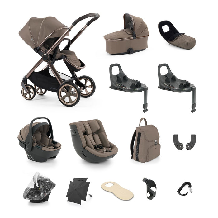 BabyStyle Oyster 4 in Chocolate Velvet Ultimate Bundle with Toddler Seat