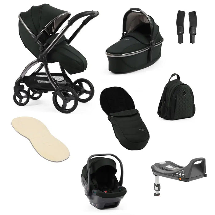 egg3 Black Olive Luxury Bundle with egg shell car seat