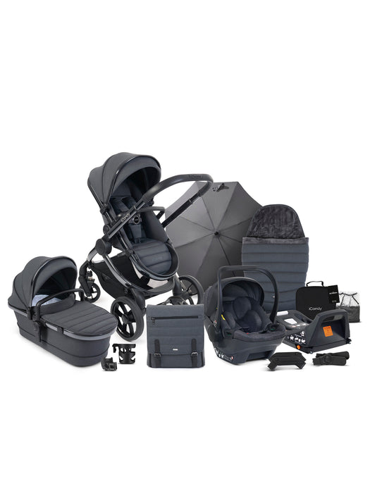 iCandy Peach 7 Complete Bundle with Cocoon Car Seat & Base - Dark Grey - January Delivery