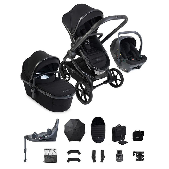 iCandy Peach 8 Complete Bundle in Black with Cocoon 360 and Base