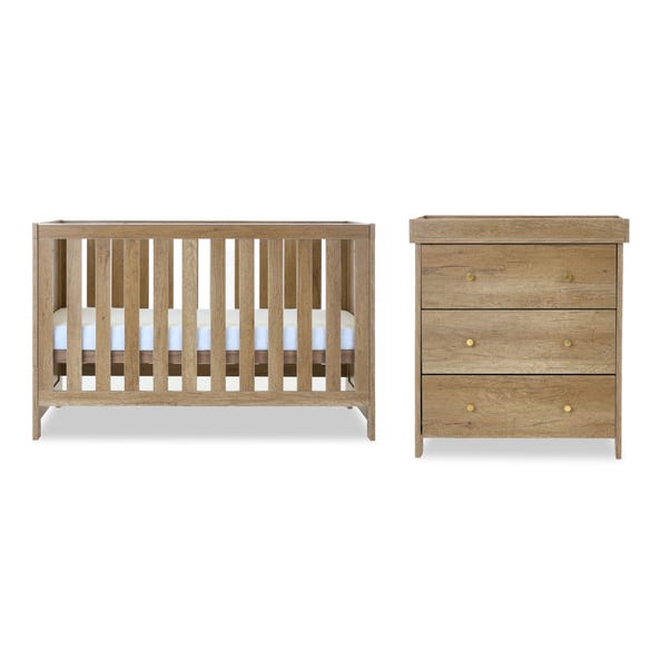 Obaby Nika 2 Piece Nursery Room Set - Oak - Delivery Late June