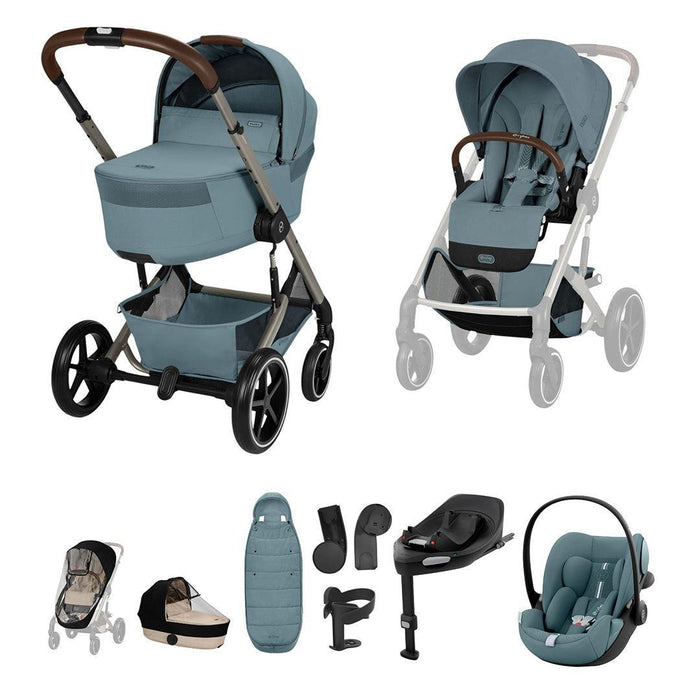 Cybex Balios Fold Cot Travel System - Stormy Blue
