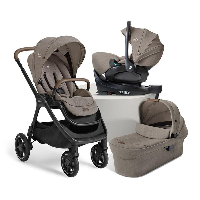 Joie Signature Finiti Flex Travel System with iLevel Car Seat, Encore Base & Ramble Carrycot - Maple
