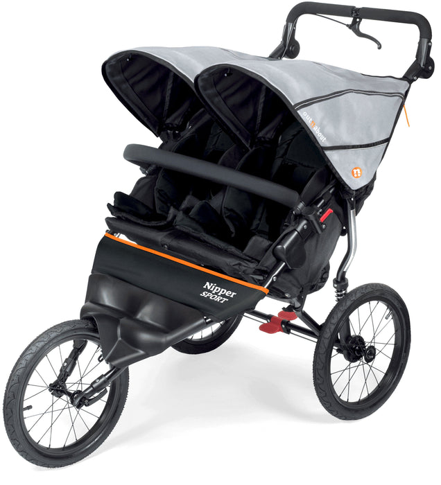 Out n About Nipper Sport V5 Double Pushchair - Rock Salt Grey - Please allow 10 days for delivery