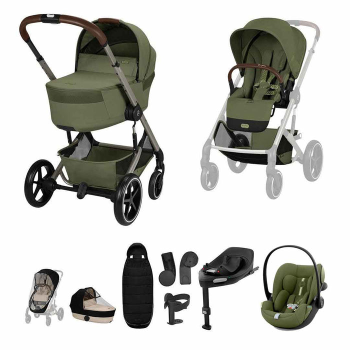 Cybex Balios Fold Cot Travel System - Moss Green