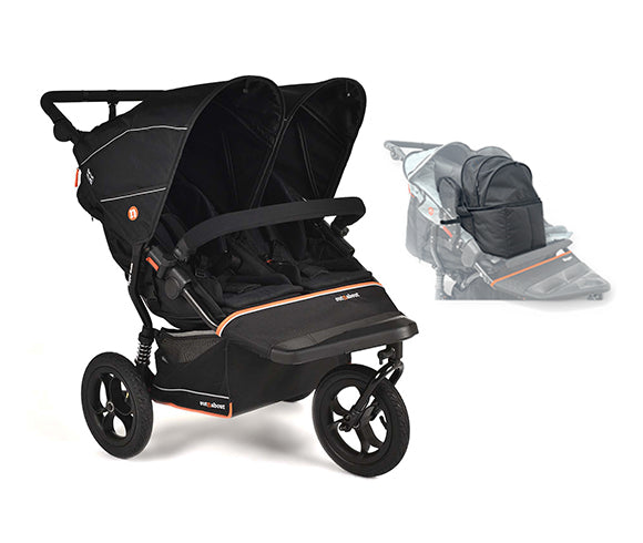Out n About Nipper V6 Double Newborn Pod & Toddler Bundle - Summit Black - Delivery Mid July