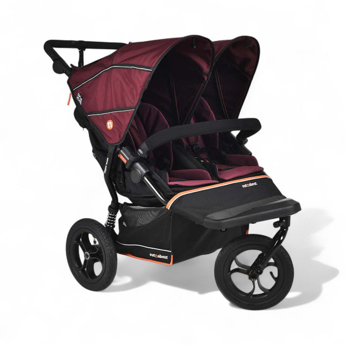 Out n About Nipper V6 Double Newborn Pod & Toddler Bundle - Brambleberry Red - Delivery Mid July