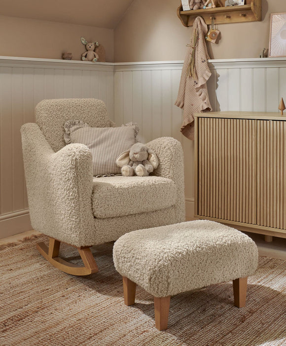 Mamas & Papas Bowdon Nursing Chair & Footstool - Biscuit Teddy