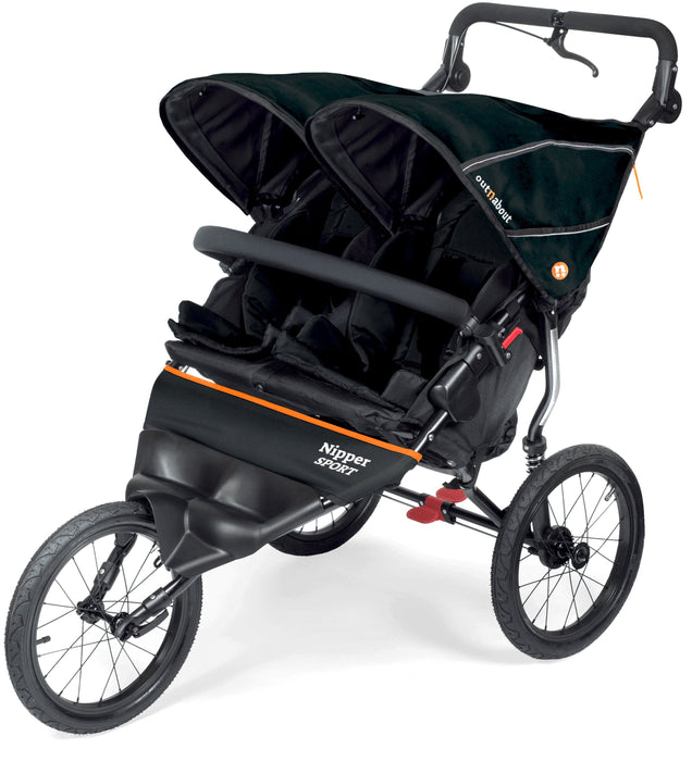 Out n About Nipper Sport V5 Double Pushchair - Summit Black - Please allow 10 days for delivery