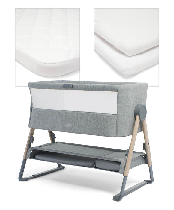 Mamas & Papas Lua Bedside Crib Grey/White