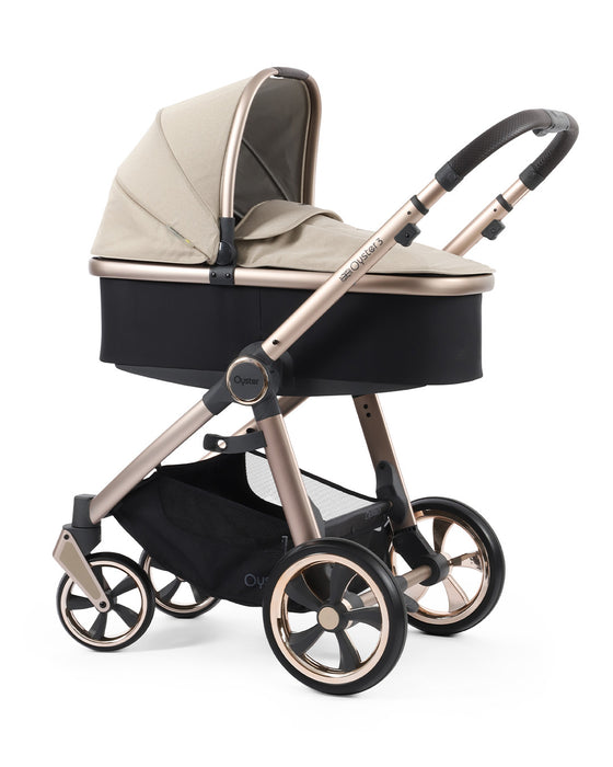 BabyStyle Oyster 3 Ultimate Bundle with Capsule i-Size Car Seat & Oyster Duofix Base - Creme Brûlée - Delivery Late June