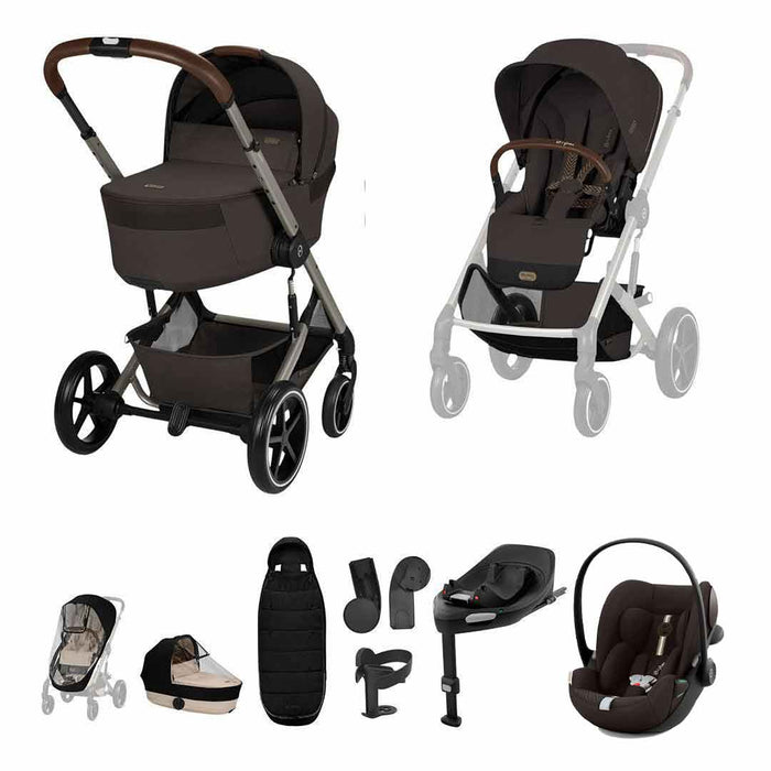 Cybex Balios Fold Cot Travel System - Chocolate Brown