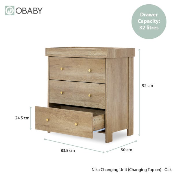 Obaby Nika 2 Piece Nursery Room Set - Oak - Delivery Late June