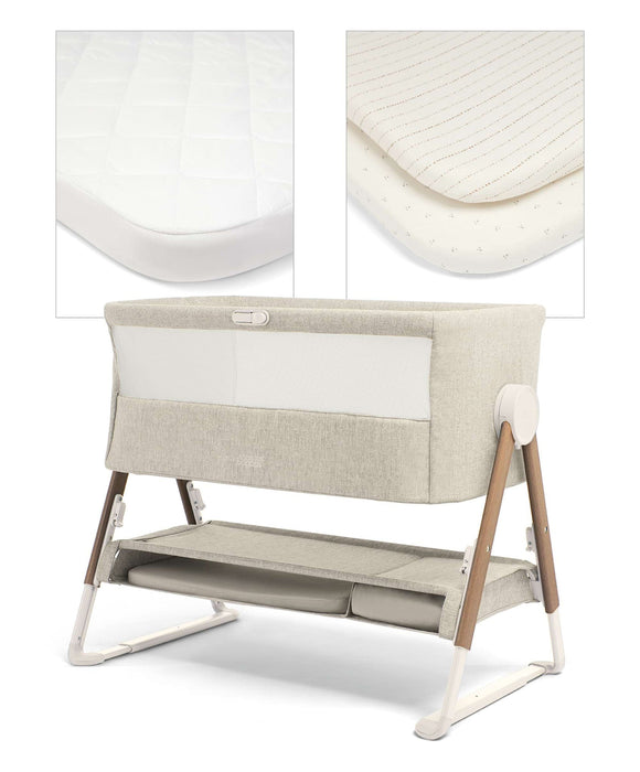 Mamas & Papas Lua Bedside Crib Fawn/Oatmeal