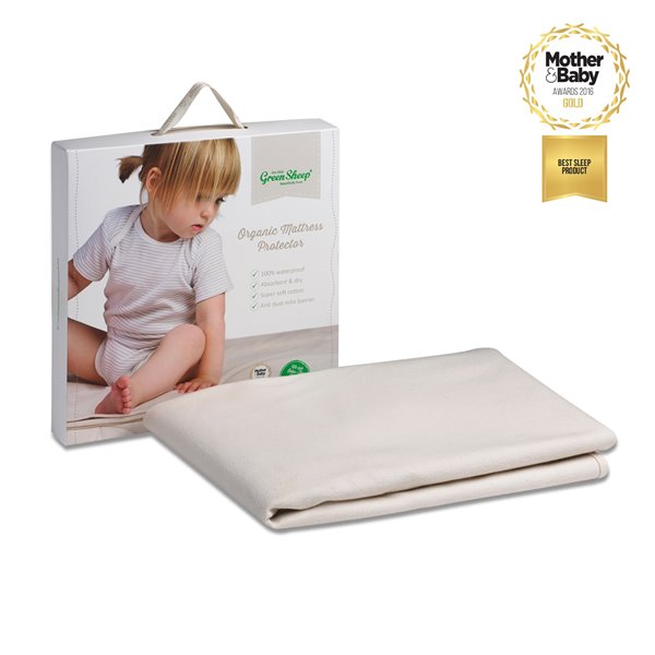 The Little Green Sheep Organic Cot Bed Mattress Protector (70x140cm) - Twin Pack
