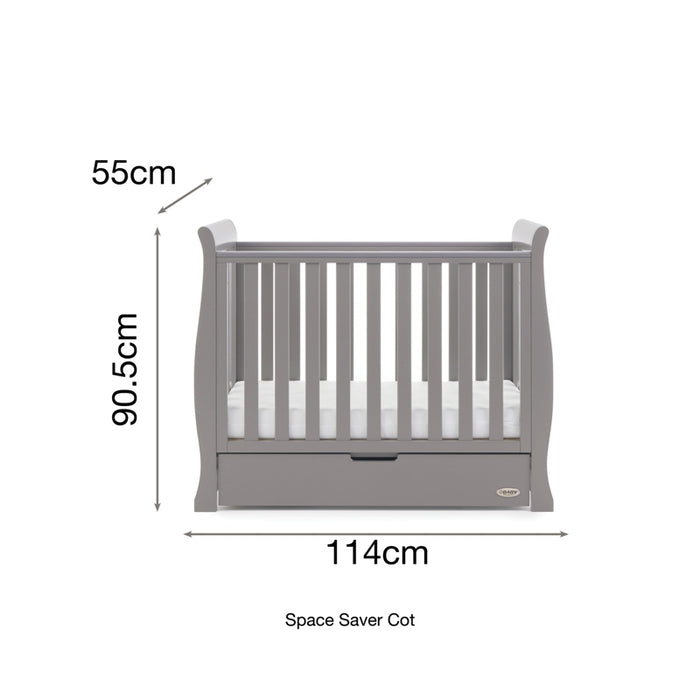 Obaby Stamford Space Saver Cot with Under Drawer - Warm Grey - Delivery Early Jan