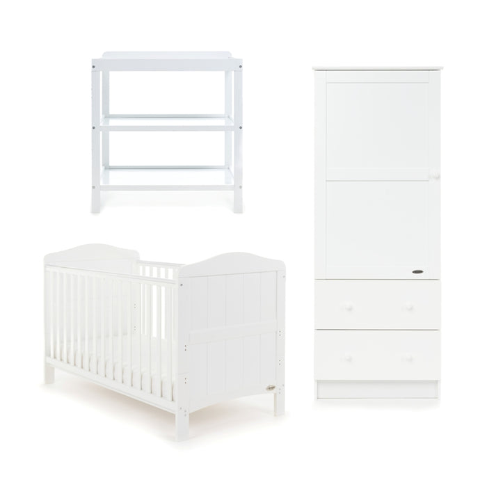 Obaby Whitby 3 Piece Room Set - White - Delivery Mid June
