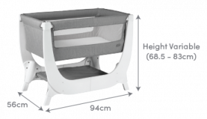 Shnuggle Air Bedside Crib - Cot Complete Sleep System