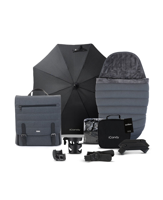 iCandy Peach 7 Complete Bundle with Cloud T Car Seat and T Base - Dark Grey - January Delivery