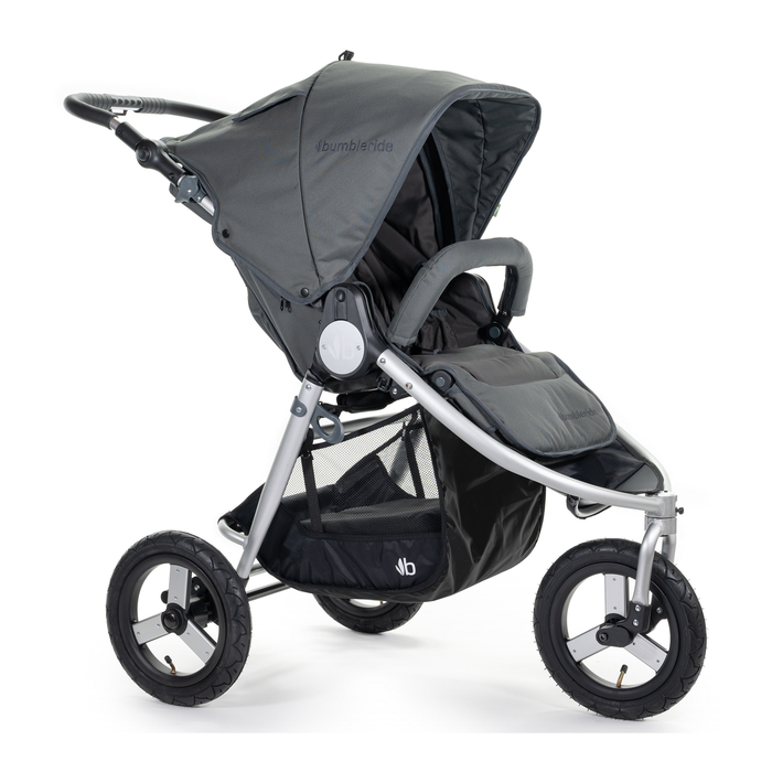 Bumbleride Indie Bundle - Dawn Grey pushchair, carrycot, rain cover, car seat adapters, BeSafe iZi Go Modular Car Seat And Base