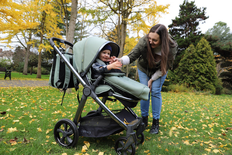 BabyStyle Oyster 3 Pushchair & Carrycot - Spearmint on Gunmetal Chassis - Delivery Mid June