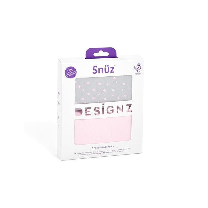 SnuzPod Crib 2 Pack Fitted Sheets - Rose Spots