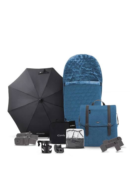 iCandy Core - Complete Bundle Atlantis Blue with Cybex Cloud T Car Seat & T Base