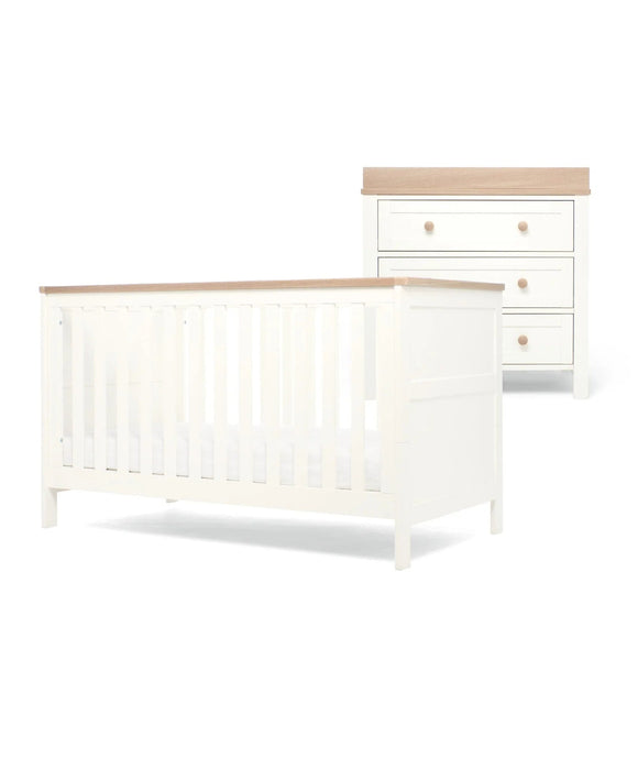 Mamas & Papas Wedmore Cot Bed, Dresser & Wardrobe Set - White - Delivery Early May