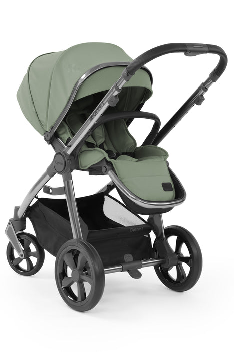 BabyStyle Oyster 3 Essential Bundle with Capsule i-Size Car Seat & Oyster Duofix Base - Spearmint on Gunmetal Chassis - Delivery Late May