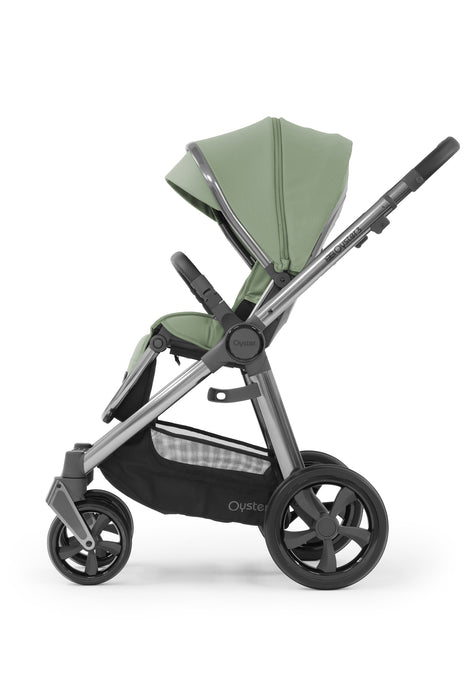 BabyStyle Oyster 3 Ultimate Bundle with Capsule i-Size Car Seat & Oyster Duofix Base - Spearmint on Gunmetal Chassis - Delivery Mid July